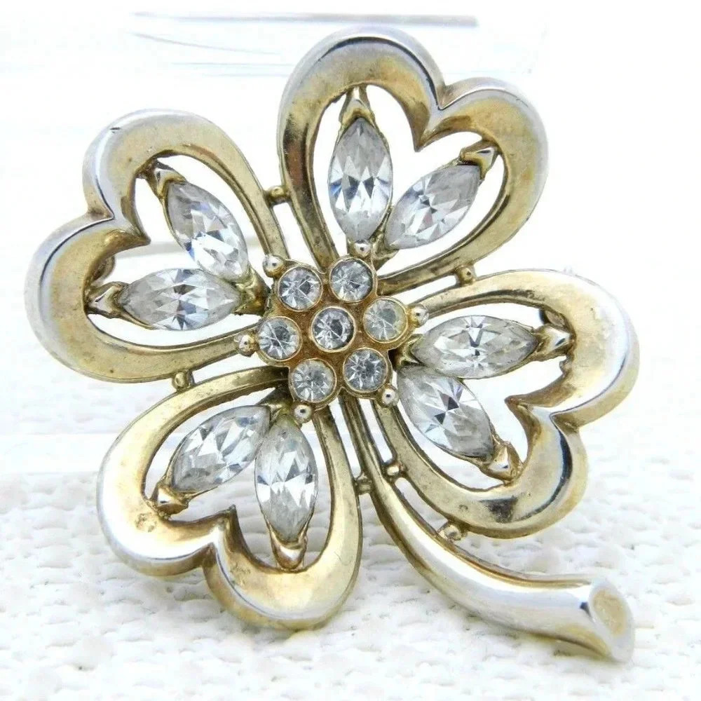 TRIFARI PAT PEND Alfred Philippe Clear Brooch